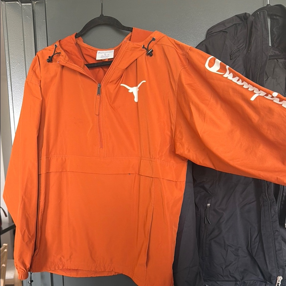 Champion longhorns Pullover Hooded Windbreaker with White Logo
